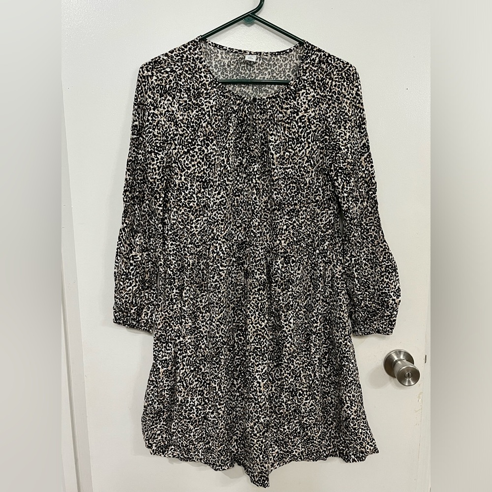 Old Navy Long Sleeve Leopard Print Dress, size XS